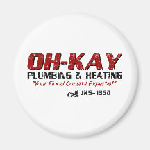 OH-KAY Plumbing & Heating (Distressed) Fridge Magnets