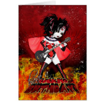 Oh La La Birthday Card - Rocking Birthday Vampire