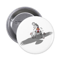 Oh No! Rabbit Cartoon Buttons
