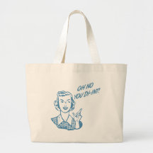 OH NO YOU DI-INT! Retro Housewife Blue Bag