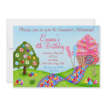 Oh Sweet Candy Land Birthday Cupcake Invitations