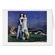 Oh, The Dear Lambs (Summer Heat) Greeting Cards