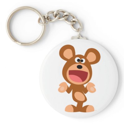 "Oh well..." Shrugging Cartoon Bear Keychain by Lioness_Graphics