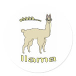 Ohh Llama Round Sticker