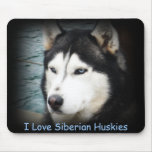 ohhshadow, I Love Siberian Huskies Mousepad
