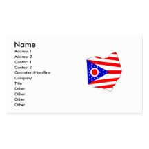 Ohio Flag Map Business Card Template