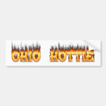 ohio hottie flame and fire bumper sticker