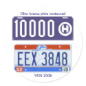 Ohio license plate centennial stickers
