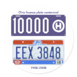 Ohio license plate centennial stickers
