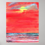 oil modern beach painting art print abstract