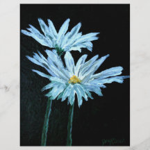 oil painting of white daisy flowers modern art custom flyer