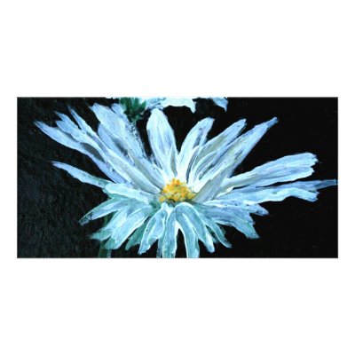 oil painting of white daisy flowers modern art photo greeting card by dereklovessheila
