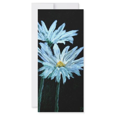 oil painting of white daisy flowers modern art custom rack card by dereklovessheila