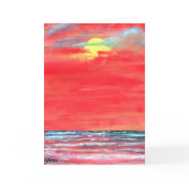 oil painting seascape beach art greeting card