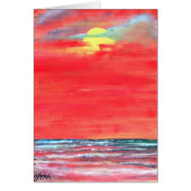 oil painting seascape beach art greeting card