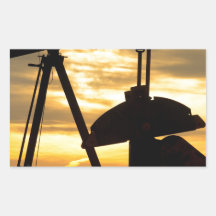 Oil Pump Sunrise Rectangle Stickers