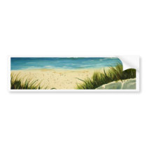oil sand dunes beach art  painting bumper sticker