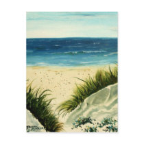 oil sand dunes beach art  painting postcards