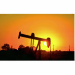 Oil well pump at sunset, Illinois, U.S.A. photo sculptures