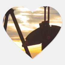 Oil Well Pump Jack Sunrise Stickers