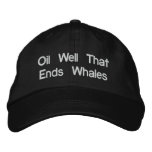 Oil Well That Ends Whales embroidered hats