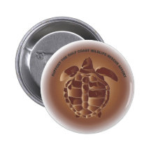 Oiled Kemp's Ridley Sea Turtle Buttons