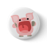 "OINK!!!" Cute Cartoon Pig Button Badge