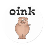 OINK PIGG ROUND STICKERS