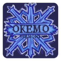Okemo Vermont blue snowflake stickers