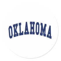 Oklahoma College Round Sticker