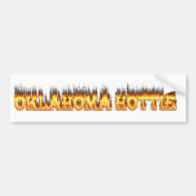 oklahoma fire and flames bumper sticker