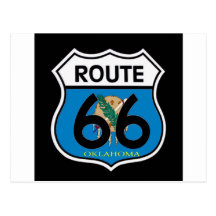 Oklahoma flag Route 66 Shield Postcards