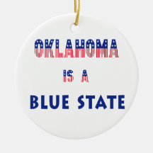Oklahoma is a Blue State Christmas Ornament