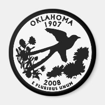 Oklahoma State Quarter Fridge Magnets