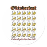 Oktoberfest 25 Beer mugs Round Stickers