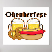 Oktoberfest Bratwurst & Beer Poster
