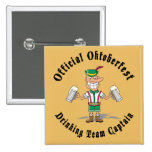 Oktoberfest Drinking Team Captain Pinback Buttons