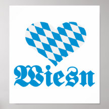 Oktoberfest Wiesn bavaria heart Posters