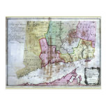 Old 1766 Connecticut Map Post Card