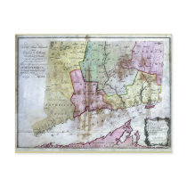 Old 1766 Connecticut Map Post Card