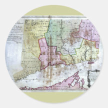 Old 1766 Connecticut Map Sticker