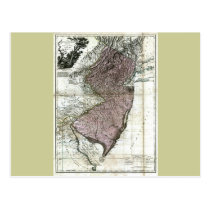 Old 1777 New Jersey Map postcards
