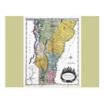 Old 1814 Vermont Map postcards
