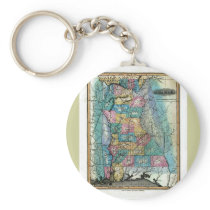 Old 1826 Alabama Map Key Chain