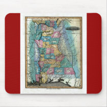 Old 1826 Alabama Map Mouse Mats