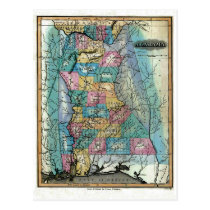 Old 1826 Alabama Map postcards