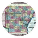 Old 1854 Arkansas Map Sticker