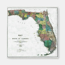 Old 1856 Florida Map Fridge Magnet