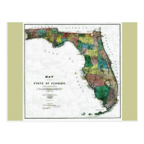 Old 1856 Florida Map postcards