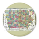 Old 1856 Iowa Map magnets